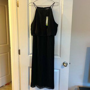 Sam Edelman Pleated Midi Dress - Black - Size L {NWT}